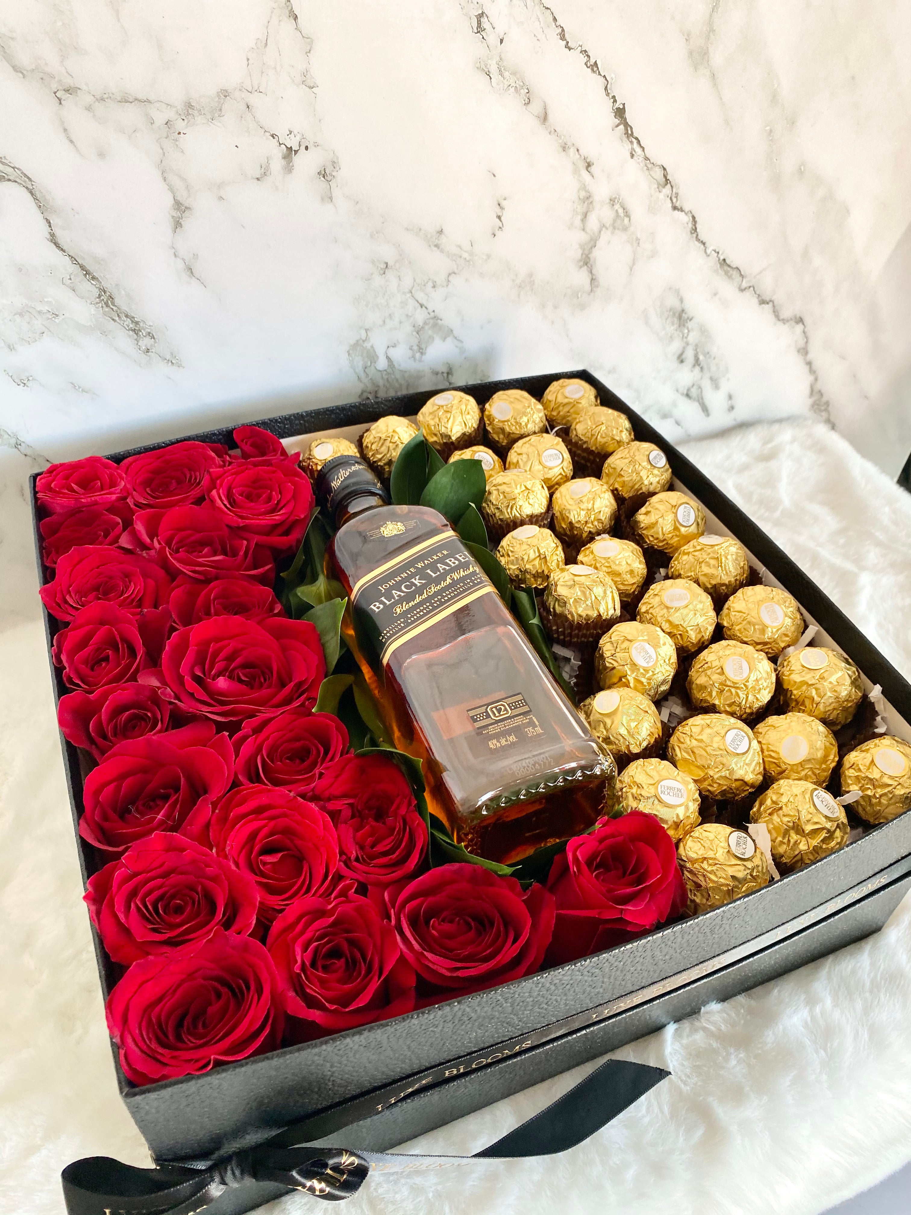 Box roses et chocolats
